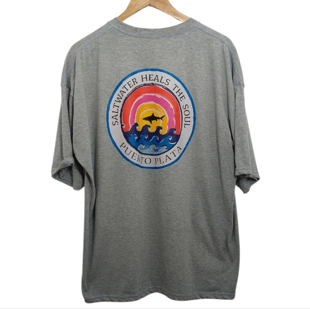 Saltwater Heals The Soul Adult Size 2XL Shirt Top Tee Gray Puerto Plata Vacation
